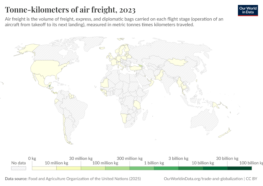 A thumbnail of the "Tonne-kilometers of air freight" chart