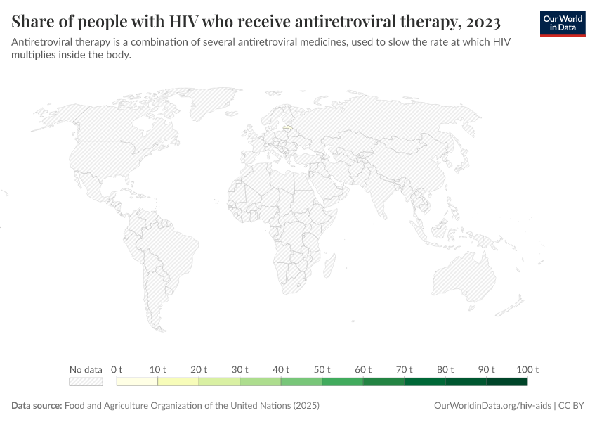 A thumbnail of the "Share of people with HIV who receive antiretroviral therapy" chart