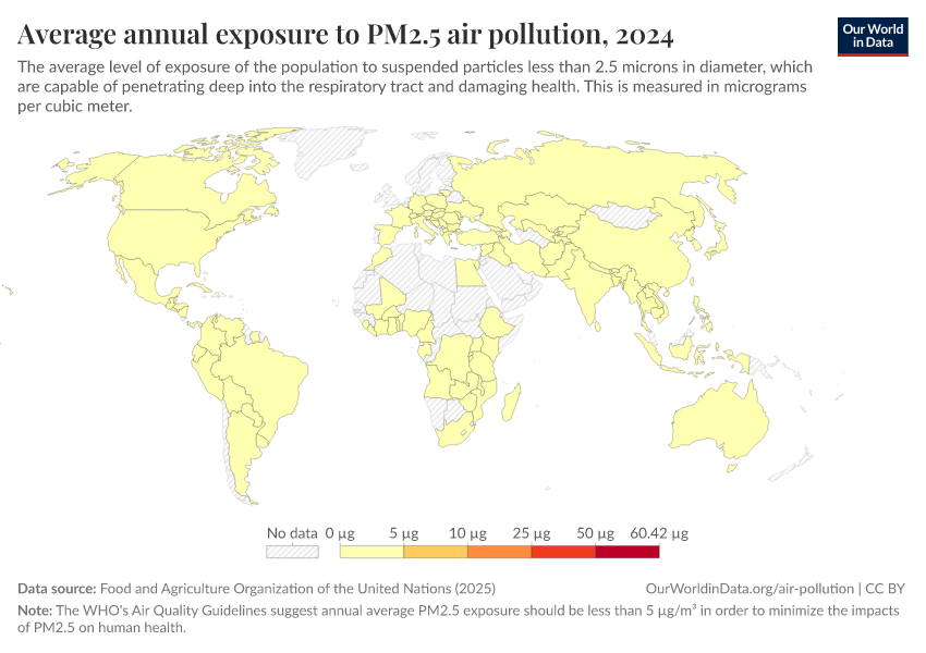 A thumbnail of the "Average annual exposure to PM2.5 air pollution" chart