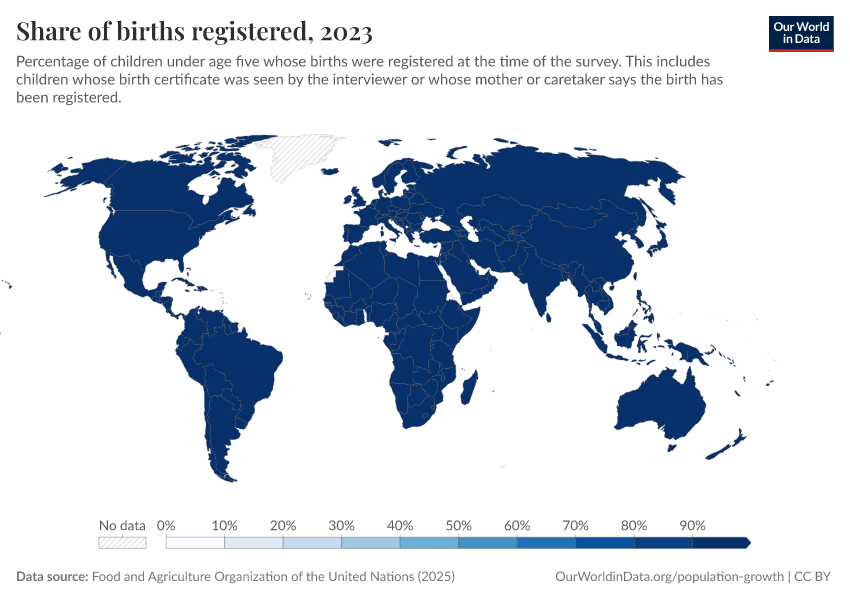 A thumbnail of the "Share of births registered" chart