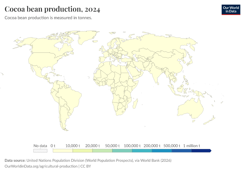 A thumbnail of the "Cocoa bean production" chart