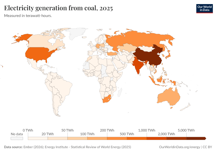 A thumbnail of the "Electricity generation from coal" chart