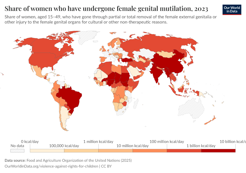 A thumbnail of the "Share of women who have undergone female genital mutilation" chart