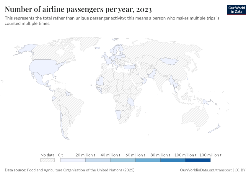 A thumbnail of the "Number of airline passengers per year" chart