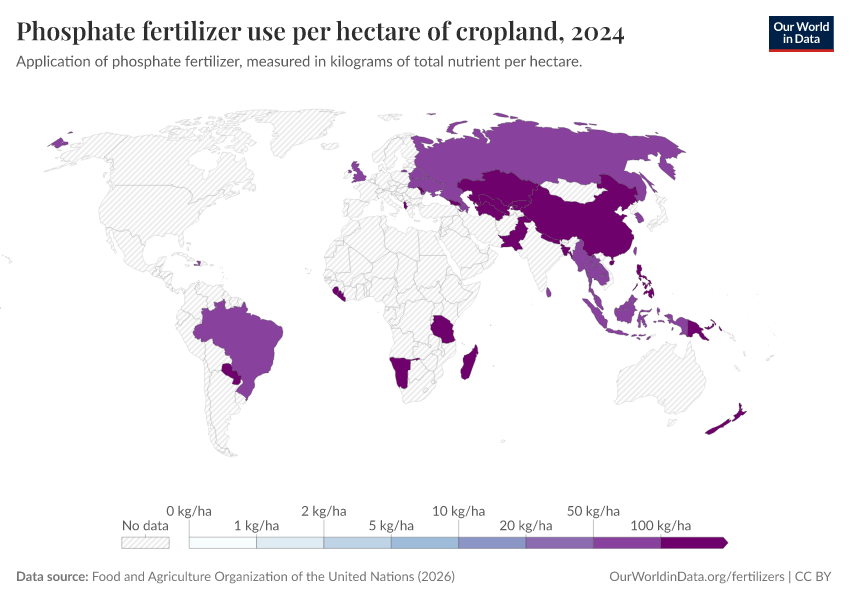 A thumbnail of the "Phosphate fertilizer use per hectare of cropland" chart