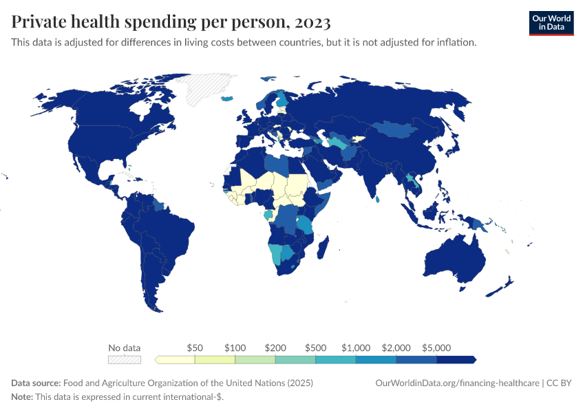 A thumbnail of the "Private health spending per person" chart