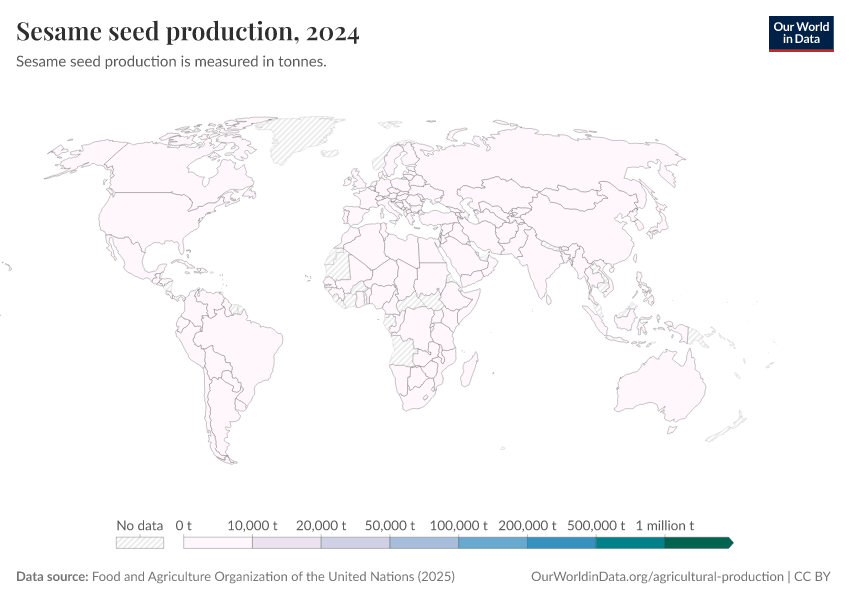 A thumbnail of the "Sesame seed production" chart