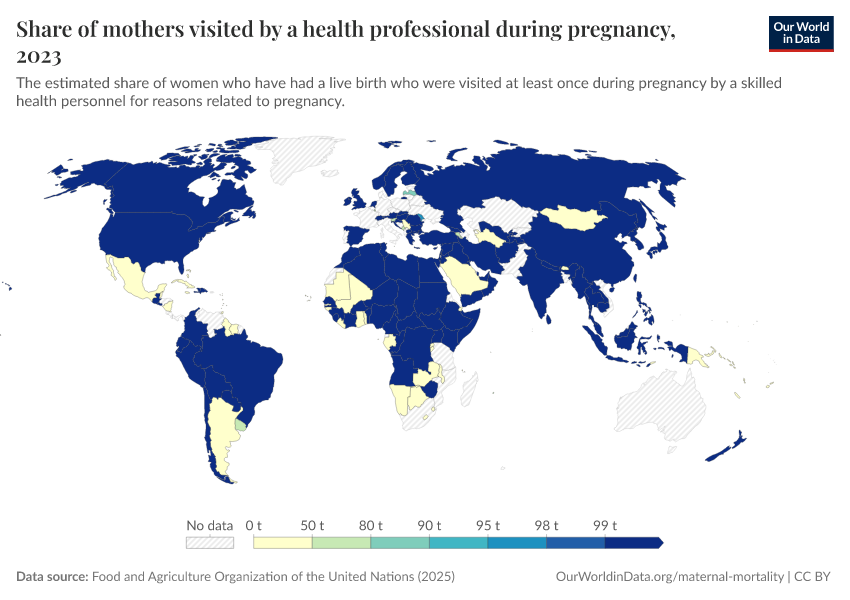 A thumbnail of the "Share of mothers visited by a health professional during pregnancy" chart