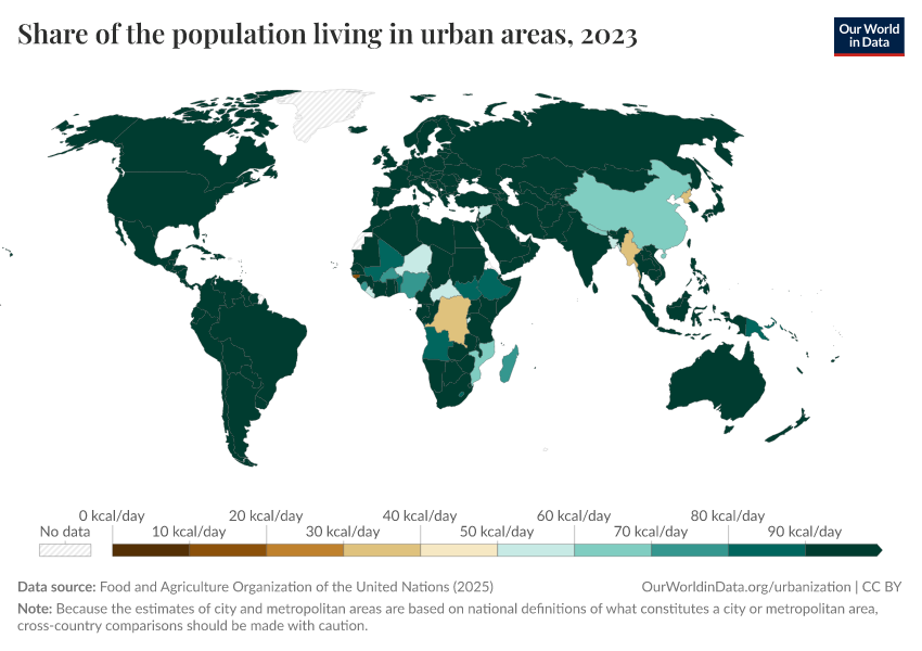 A thumbnail of the "Share of the population living in urban areas" chart