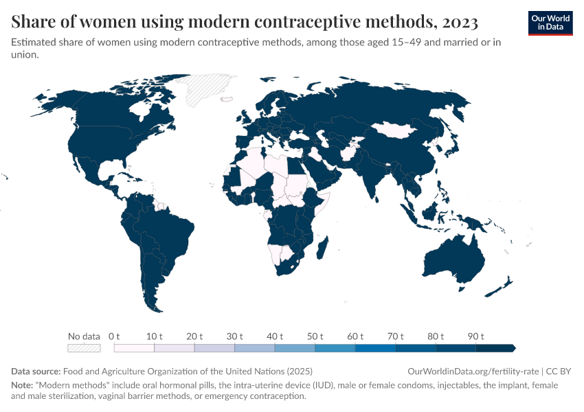A thumbnail of the "Share of women using modern contraceptive methods" chart