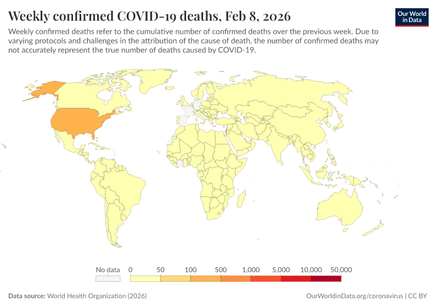 A thumbnail of the "Weekly confirmed COVID-19 deaths" chart